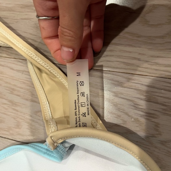 Orange and Blue Triangle Bikini Top Swimwear - Picture 3 of 3